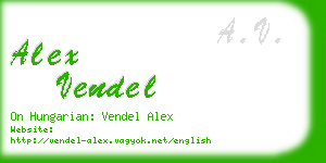 alex vendel business card